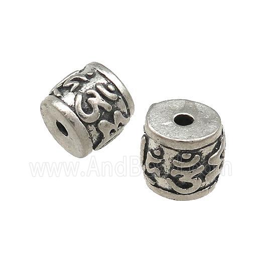 Tibetan Style Copper Tube Beads Buddhist Antique Silver