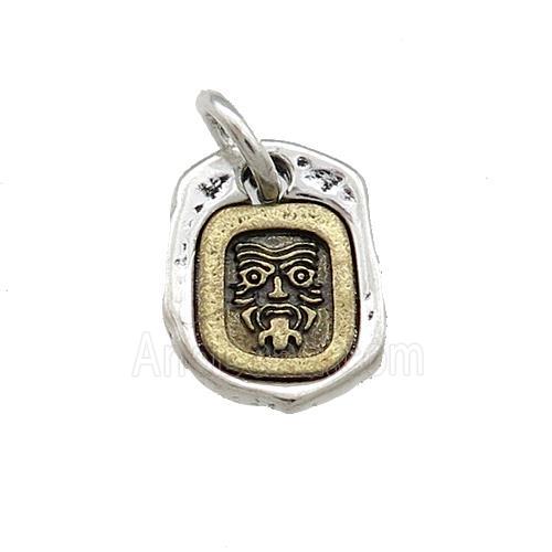 Tibetan Style Copper Pendant Chinese Mythical Beasts Totem Antique Silver Bronze