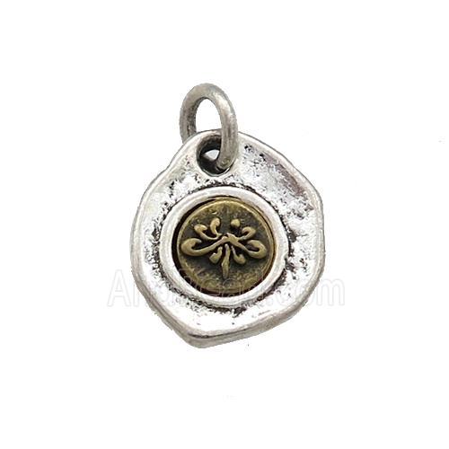 Tibetan Style Copper Slice Pendant Antique Silver Bronze