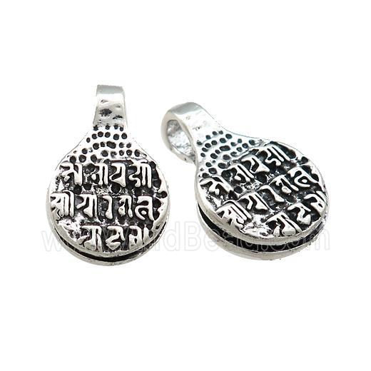 Tibetan Style Mala Counter Buddhist Clip Copper Pendant Antique Silver