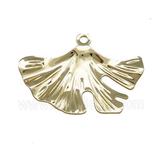 Copper Maple Leaf Pendant Hammered Gold Plated