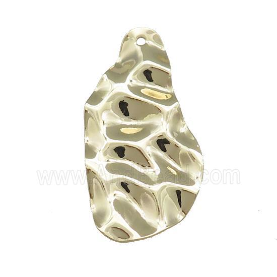 Copper Slice Pendant Hammered Gold Plated