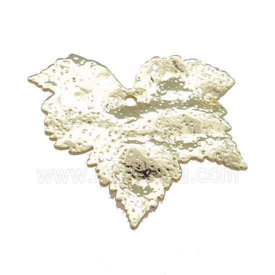 Copper Maple Leaf Pendant Hammered Gold Plated