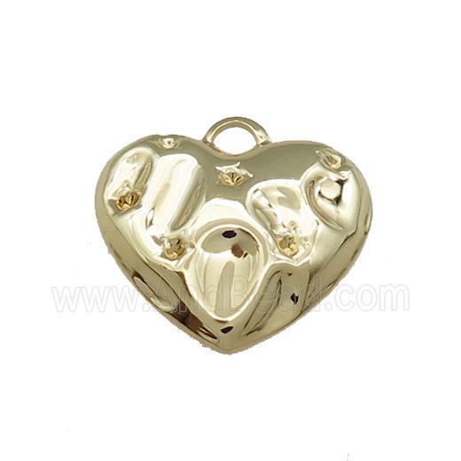 Copper Heart Pendant Hammered Gold Plated