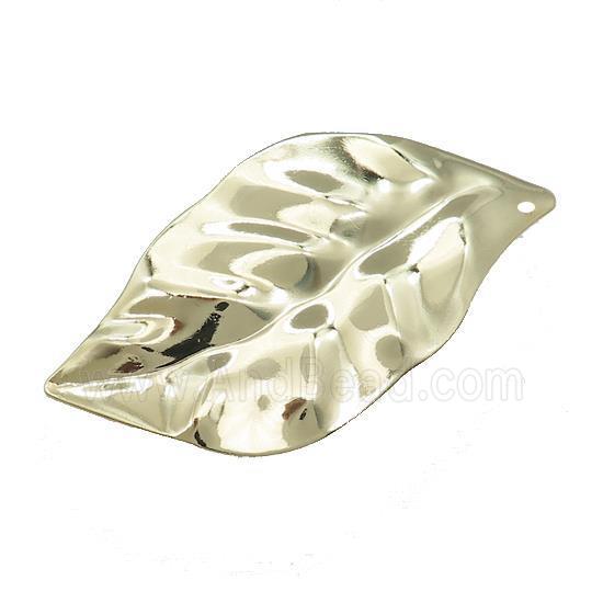 Copper Leaf Pendant Hammered Gold Plated