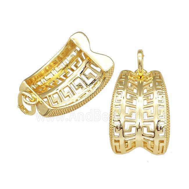 Copper Pendant Hollow 18K Gold Plated