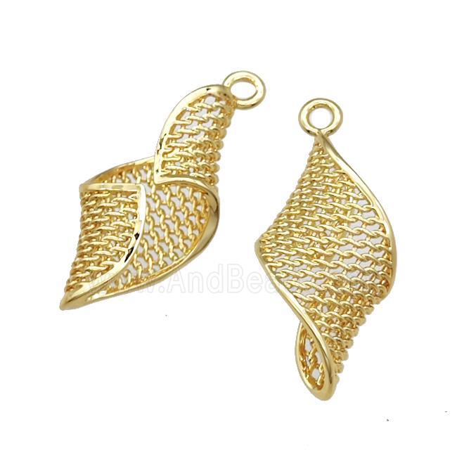 Copper Pendant Hollow 18K Gold Plated