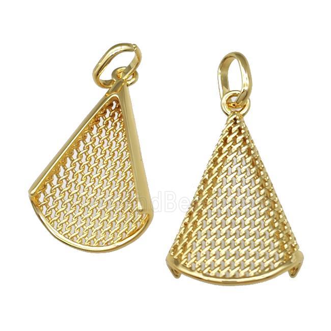 Copper Pendant Hollow 18K Gold Plated