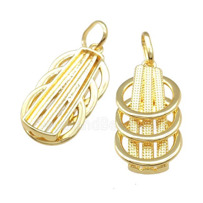 Copper Pendant Hollow 18K Gold Plated