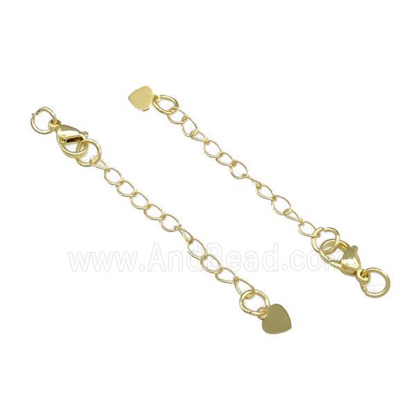 Copper Necklace Extender Chain Tail Gold Plated