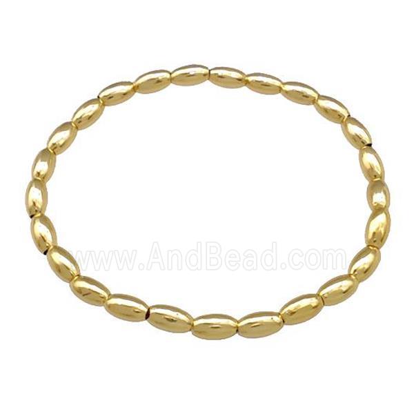 Copper Bracelet Stretchy Gold Plated
