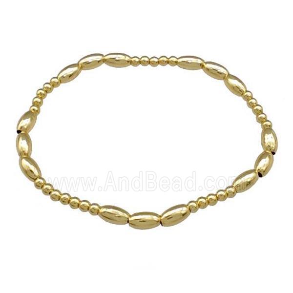 Copper Bracelet Stretchy Gold Plated
