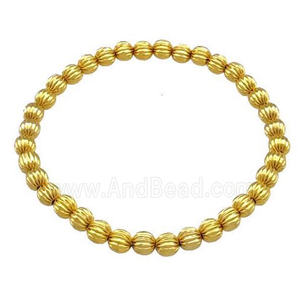 Copper Bracelet Stretchy Gold Plated