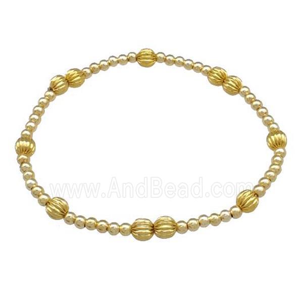 Copper Bracelet Stretchy Gold Plated