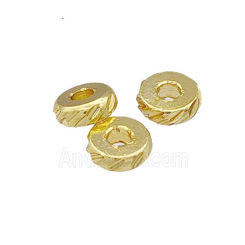 Copper Heishi Spacer Beads Carved Gold Plated