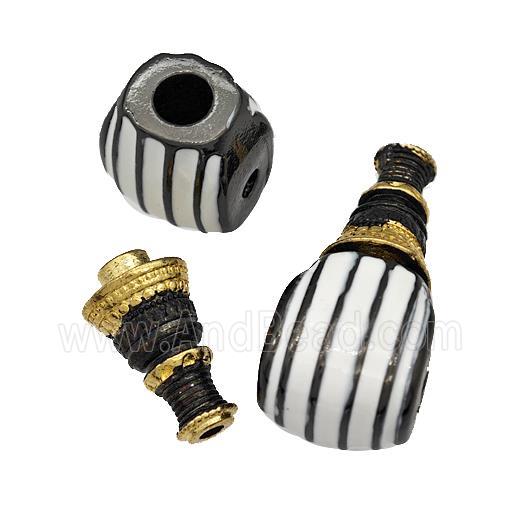 Copper Guru Beads Enamel Black Plated