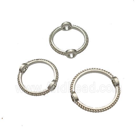 Zinc Ring Beads Circle Platinum Plated