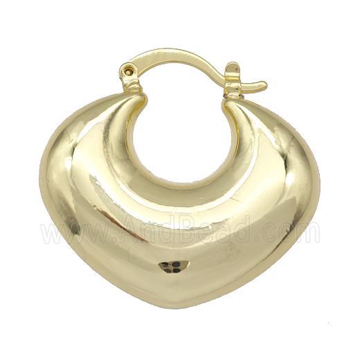 Copper Latchback Earrings Hollow 18K Gold Plated