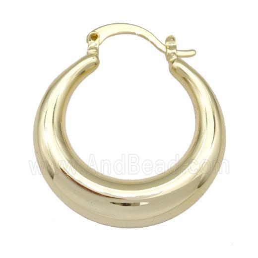 Copper Latchback Earrings Hollow 18K Gold Plated