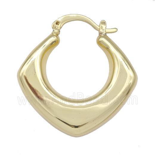 Copper Latchback Earrings Hollow 18K Gold Plated