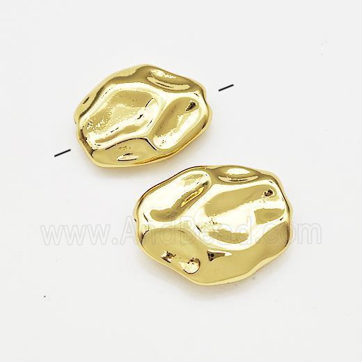 Copper Slice Beads Hammered Gold Plated