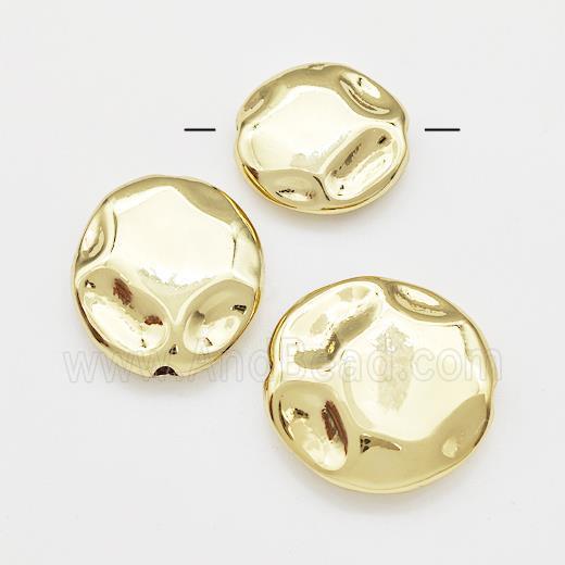 Copper Circle Beads Hammered Gold Plated