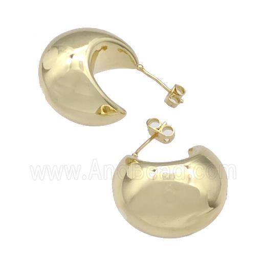 Copper Stud Earrings Hollow Gold Plated