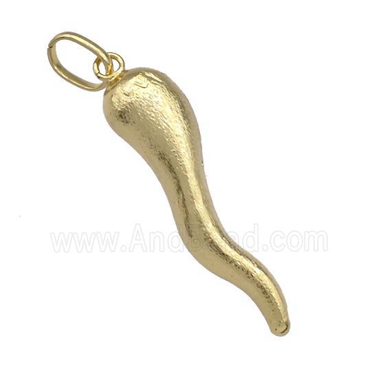 Copper Capsicum Chili Pendant Brushed Gold Plated