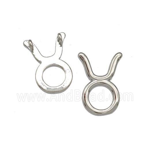 Copper Pendant Zodiac Signs Taurus Platinum Plated