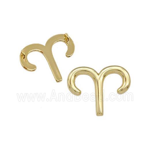 Copper Pendant Zodiac Signs Aries Gold Plated
