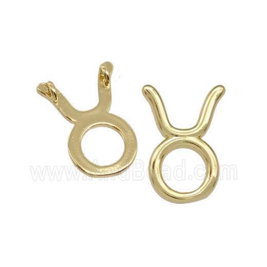 Copper Pendant Zodiac Signs Taurus Gold Plated