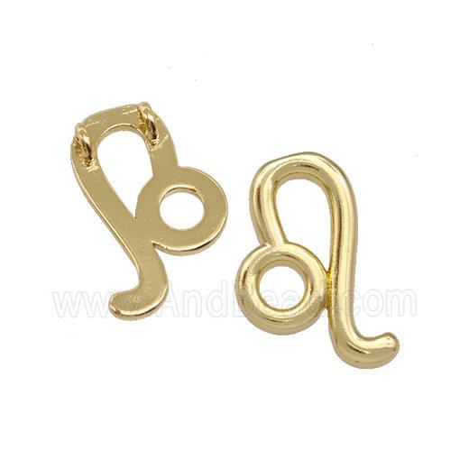 Copper Pendant Zodiac Signs Leo Gold Plated