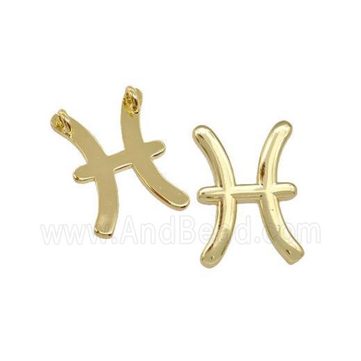 Copper Pendant Zodiac Signs Pisces Gold Plated