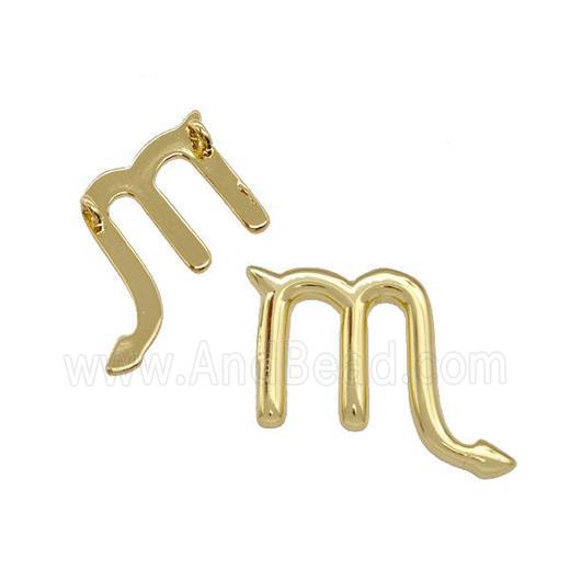 Copper Pendant Zodiac Signs Scorpio Gold Plated