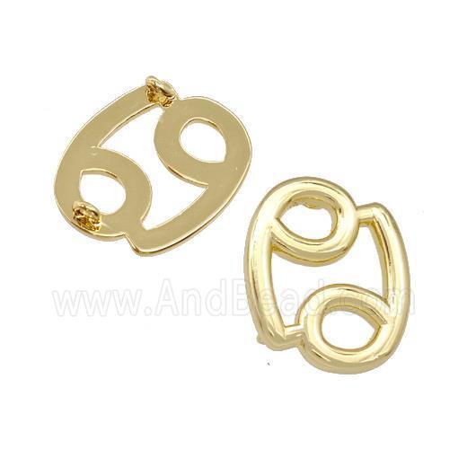 Copper Pendant Zodiac Signs Cancer Gold Plated