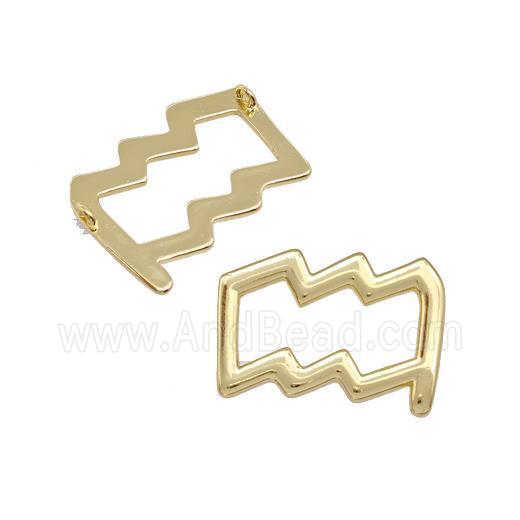 Copper Pendant Zodiac Signs Aquarius Gold Plated