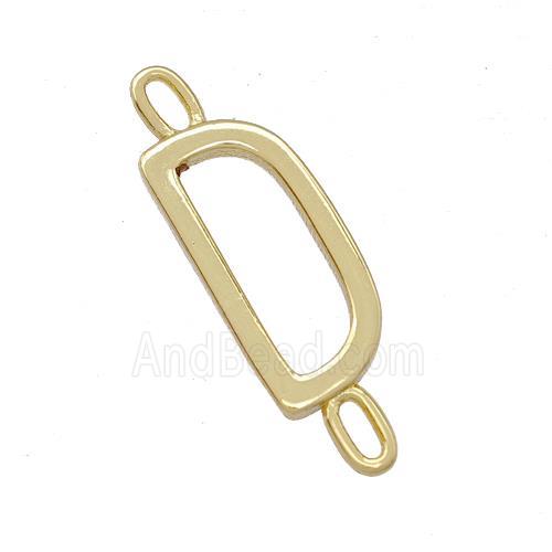 Copper Connector Letter-D Gold Plated