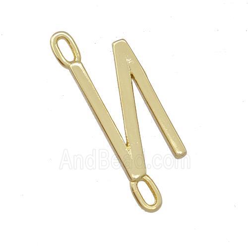 Copper Connector Letter-N Gold Plated