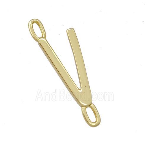 Copper Connector Letter-V Gold Plated