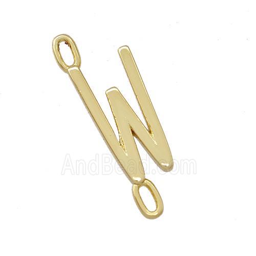 Copper Connector Letter-W Gold Plated