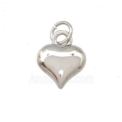 Copper Heart Pendant Platinum Plated