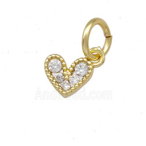 Copper Heart Pendant Pave Zirconia Gold Plated