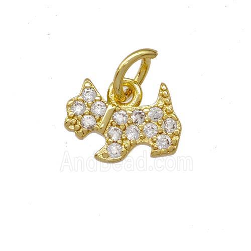 Copper Cat Charms Pendant Pave Zirconia Gold Plated