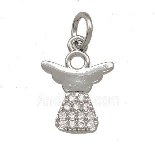Copper Pendant Pave Zircon Platinum Plated