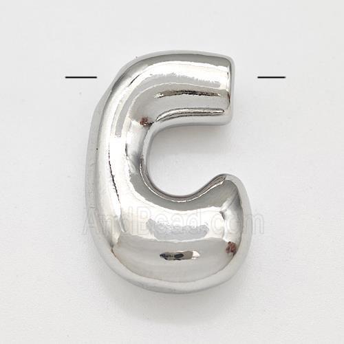 Copper Letter-C Pendant Platinum Plated