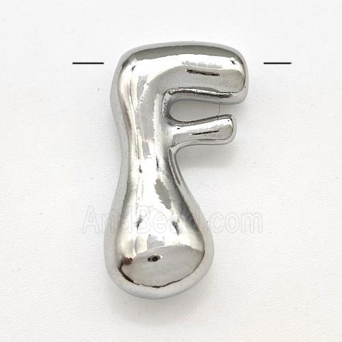 Copper Letter-F Pendant Platinum Plated