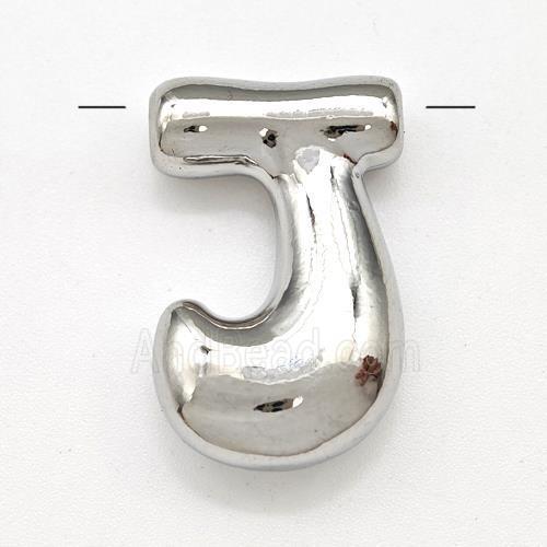 Copper Letter-J Pendant Platinum Plated