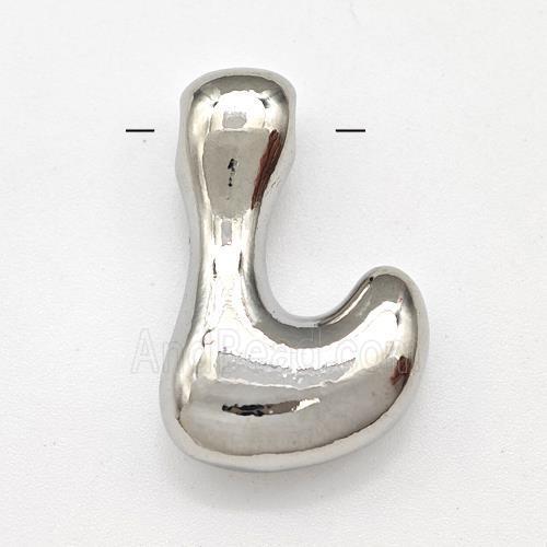 Copper Letter-L Pendant Platinum Plated