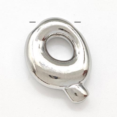 Copper Letter-Q Pendant Platinum Plated