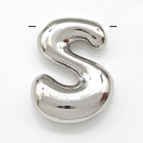 Copper Letter-S Pendant Platinum Plated